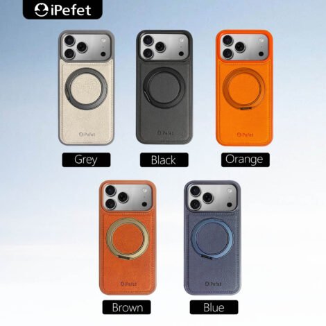 Premium Leather Case with Metal Rotation Stand