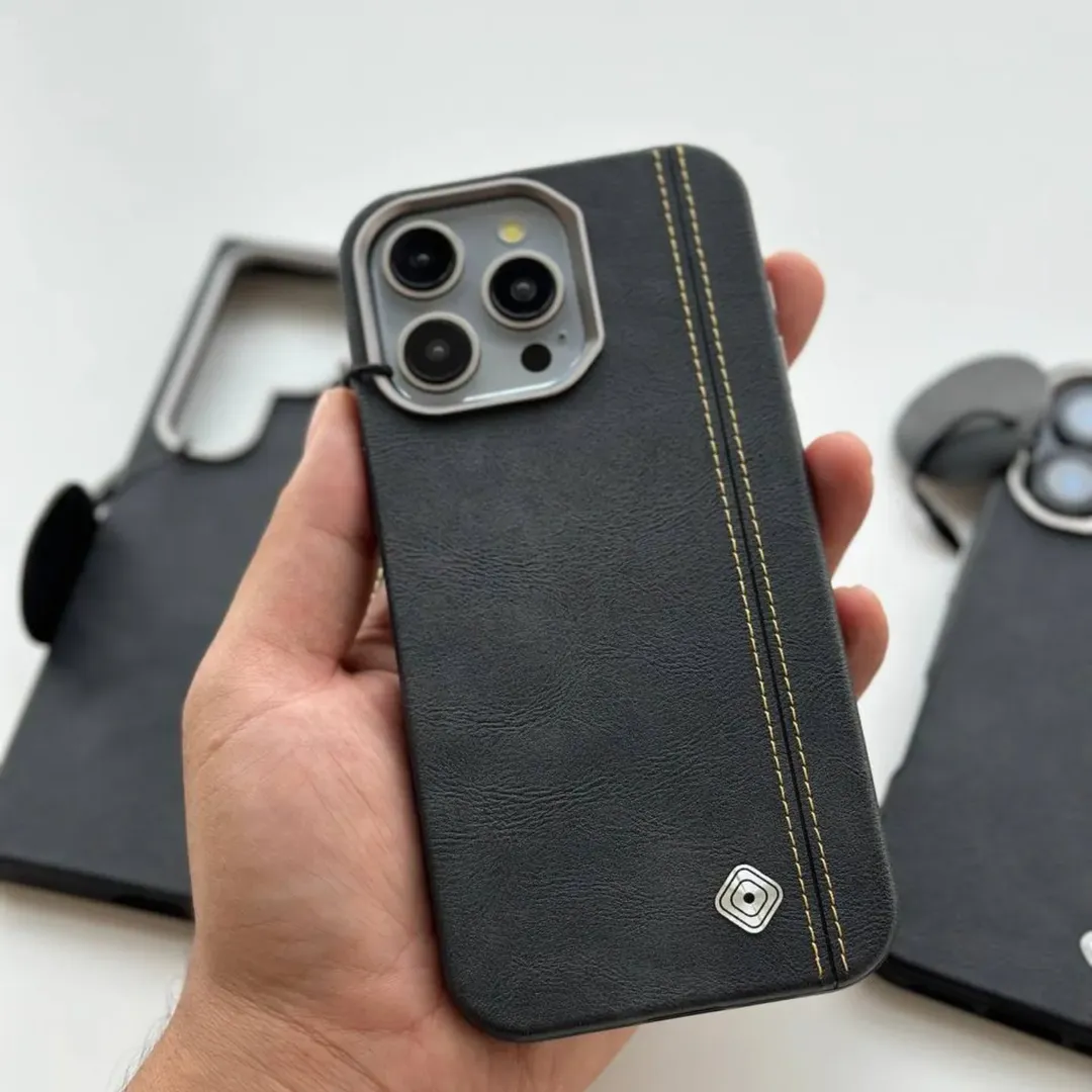 Sewing 🪡 Leather CaseOriginal Quality 👌👌👌MagSafe Support 🧲گاردهای چرمی دوخت دار کیفیت بسی (3)